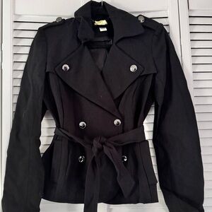 Caché Jacket, Size 8 , Black Jacket trench style, like new